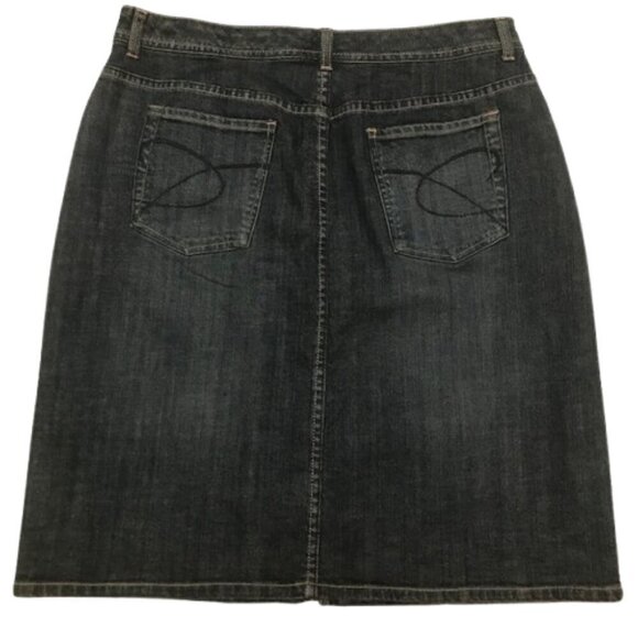 NWT Women's Chico's Platinum Denim Straight Dark Wash Skirt Size 2.5 (14) - Picture 4 of 9